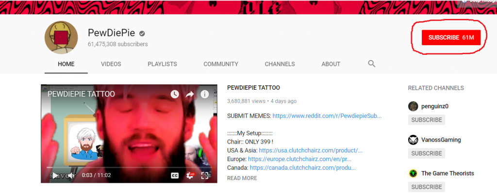 PweDiePie YouTube channel