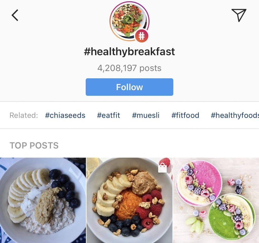 using hashtags on Instagram