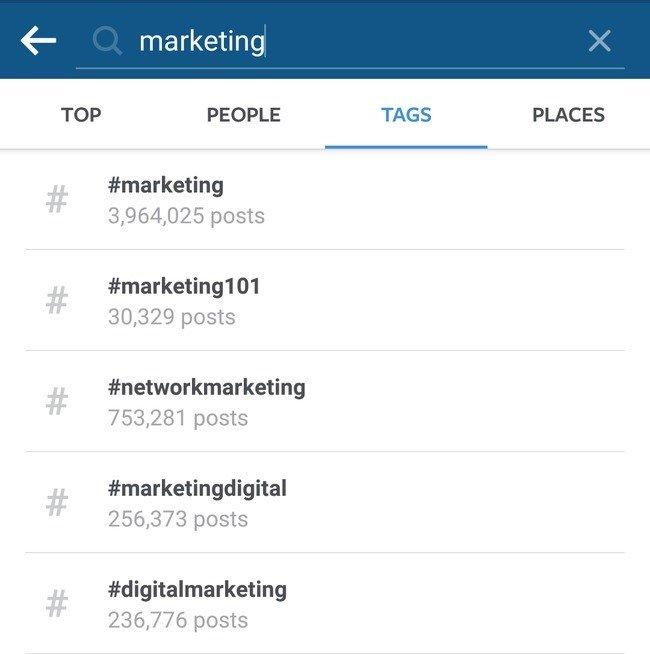 Instagram hashtags