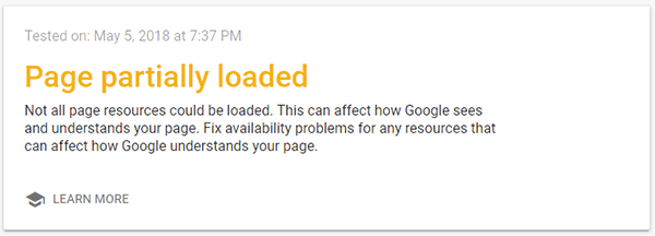 page load by Google