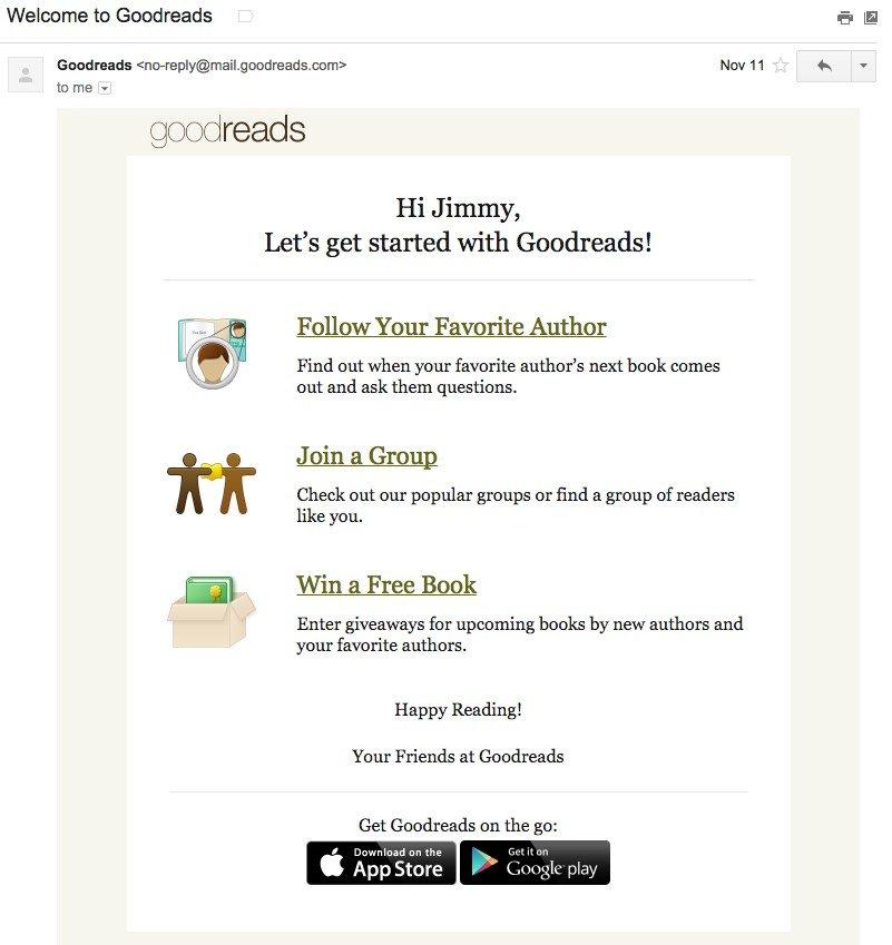 welcome email