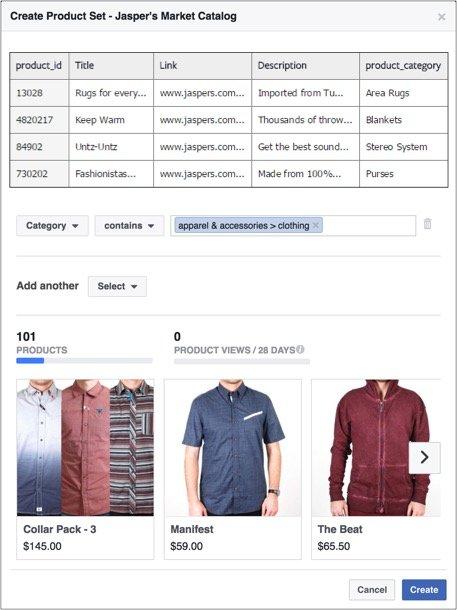 Facebook catalog