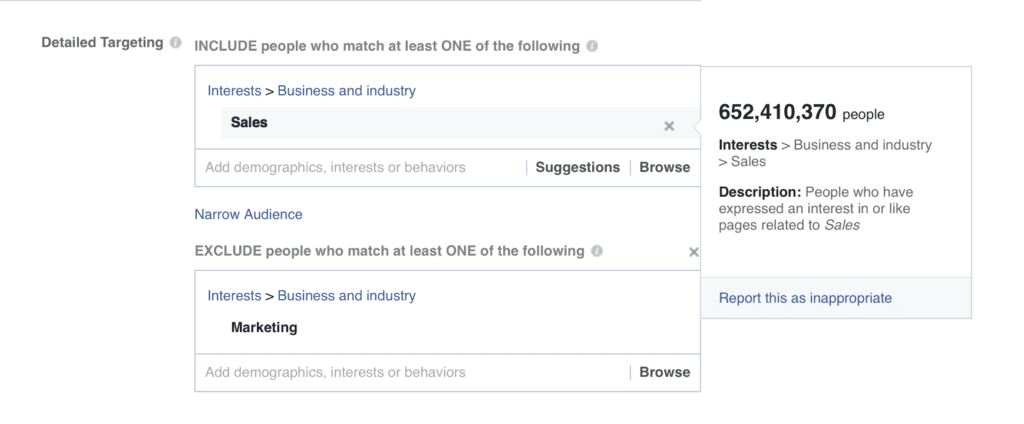 facebook paid ads audience size