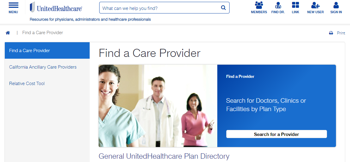 healthcare landing page