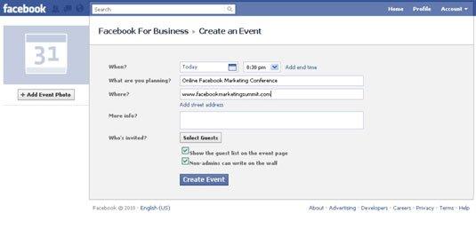 event advertising on facebook