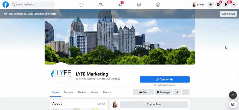 Facebook business page