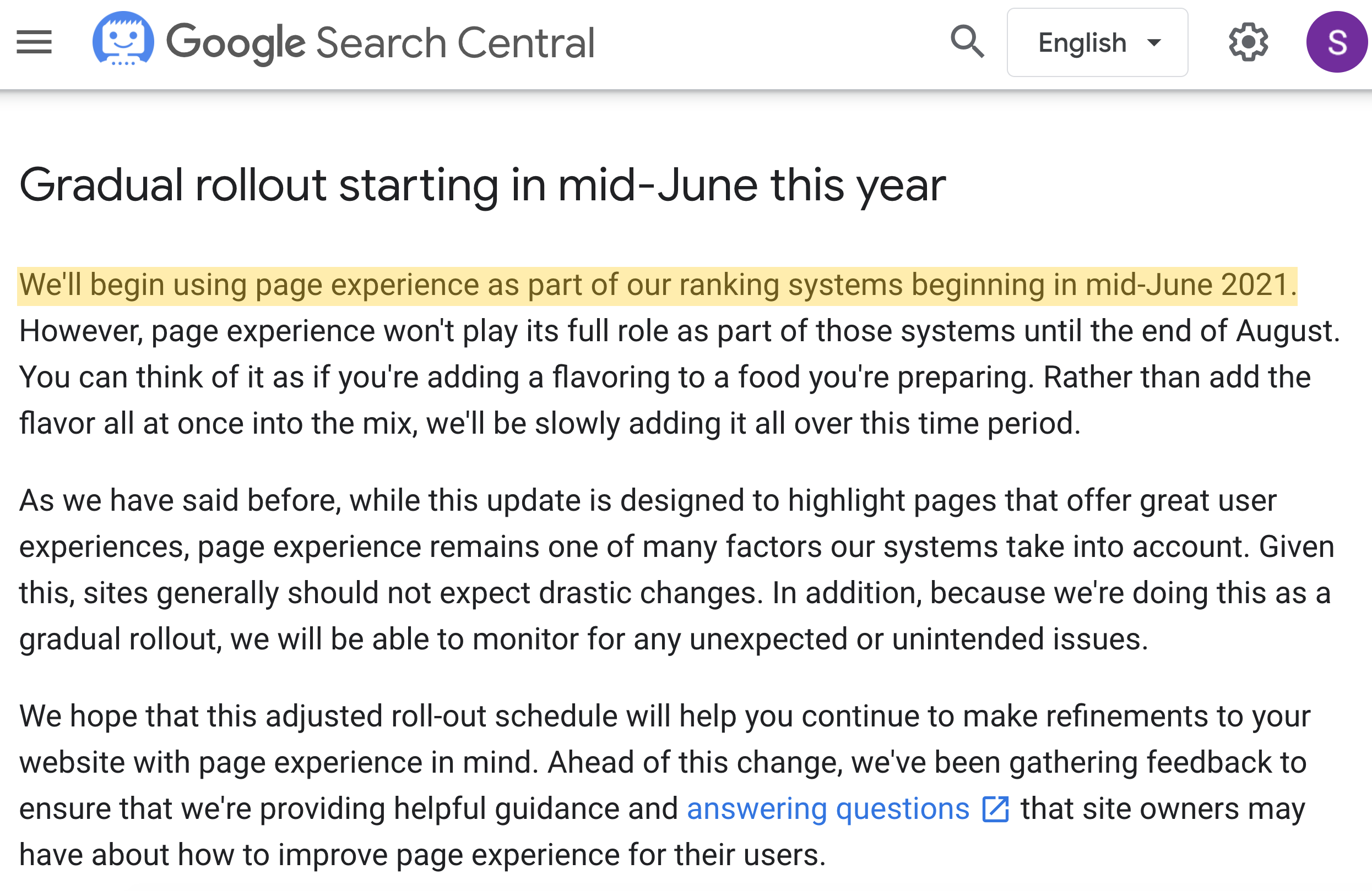 Google algorithm update