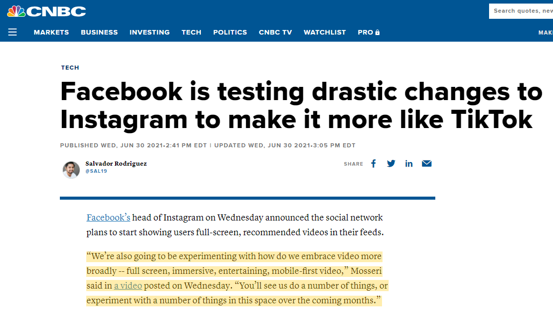 social media updates