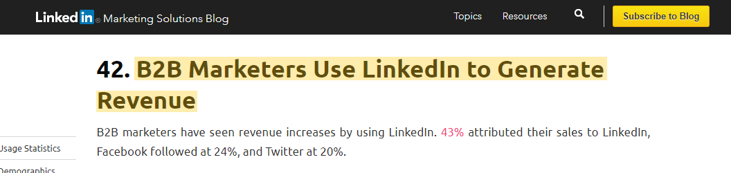 linkedin statistics
