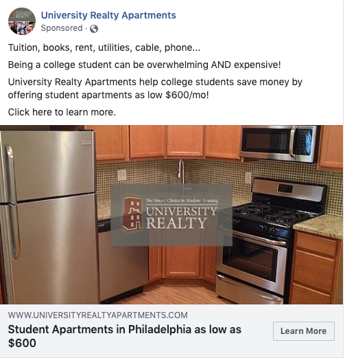 facebook ad examples