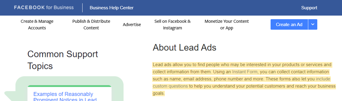 facebook lead ads