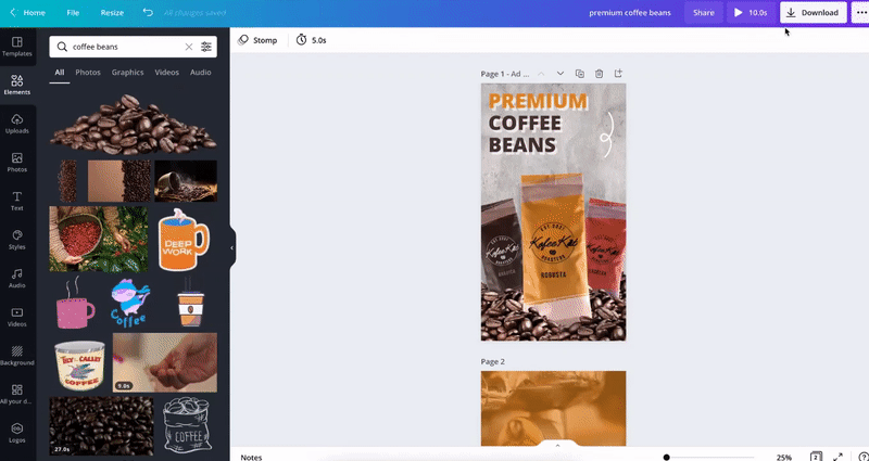 design animated reels ad