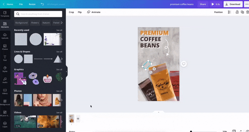 design animated reels ad
