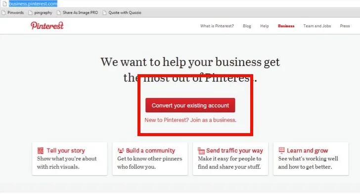 Pinterest business account