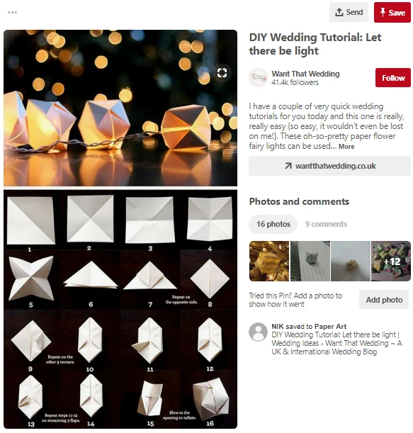 DIY tutorial on Pinterest