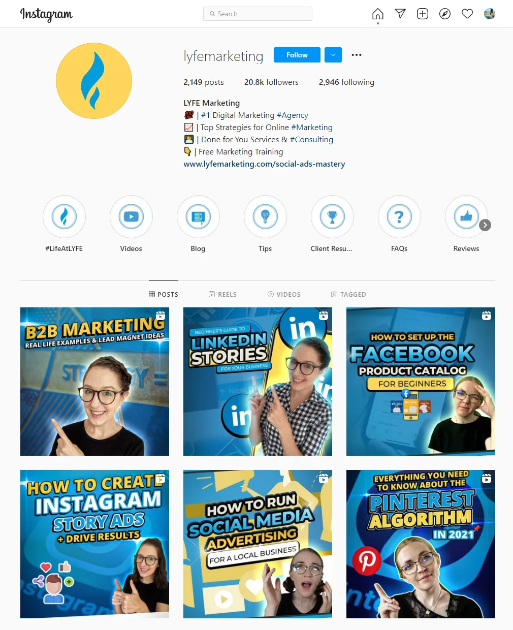 content on instagram