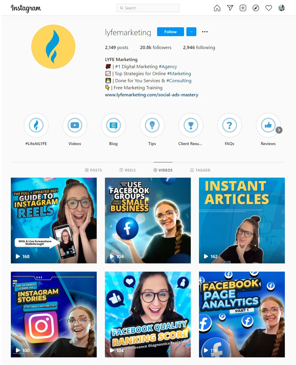 content on instagram