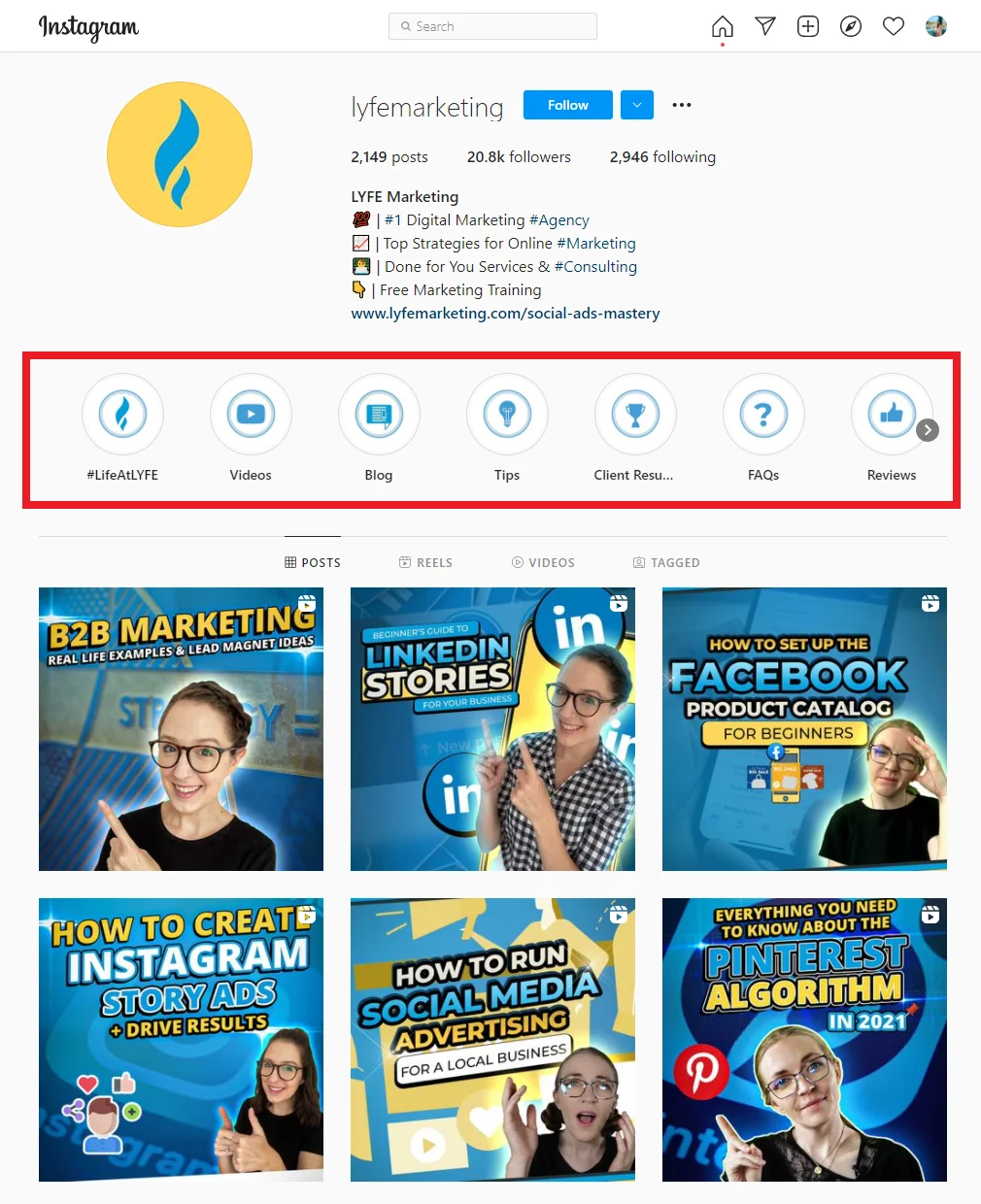 content on instagram