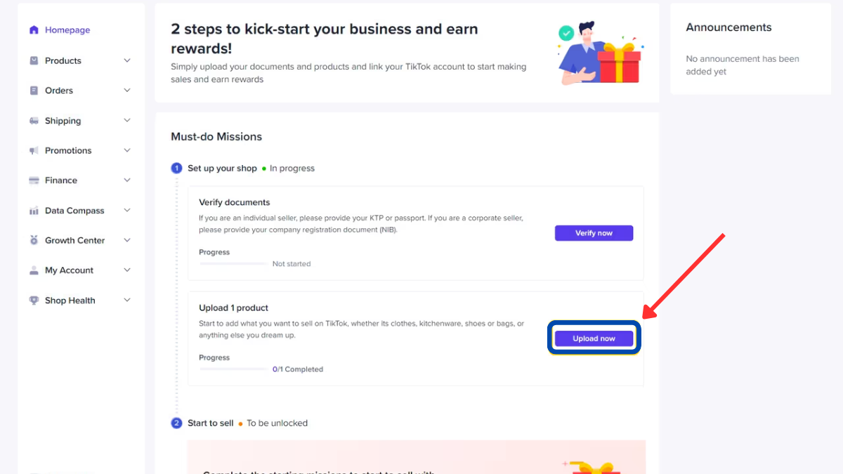 Steps to sell on tiktok shop