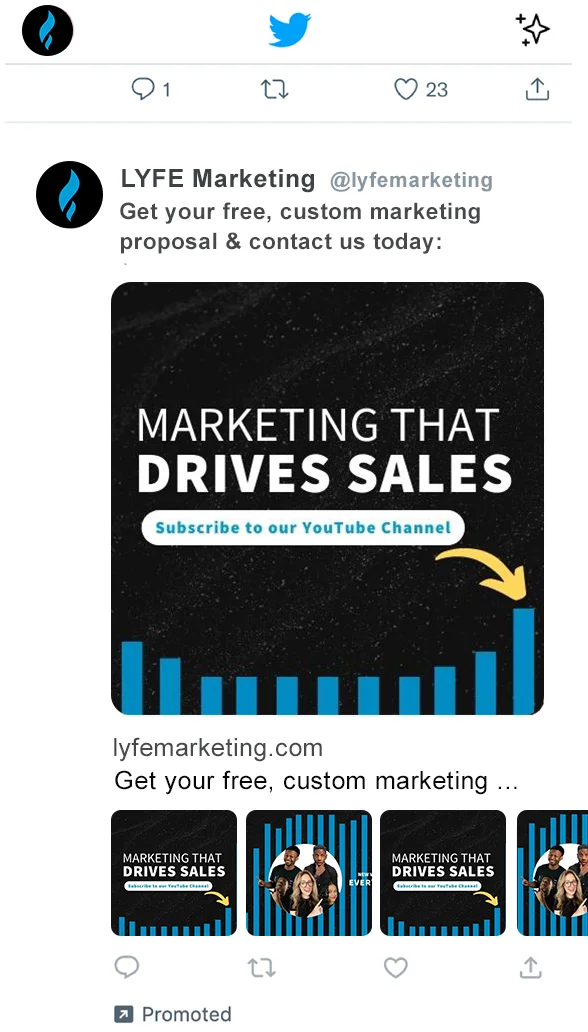 Twitter X collection ad for digital advertising