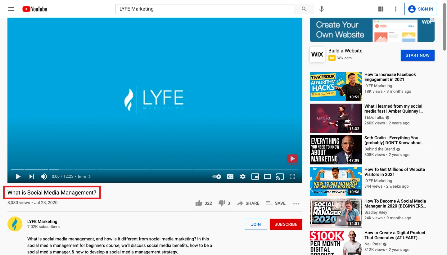 youtube seo