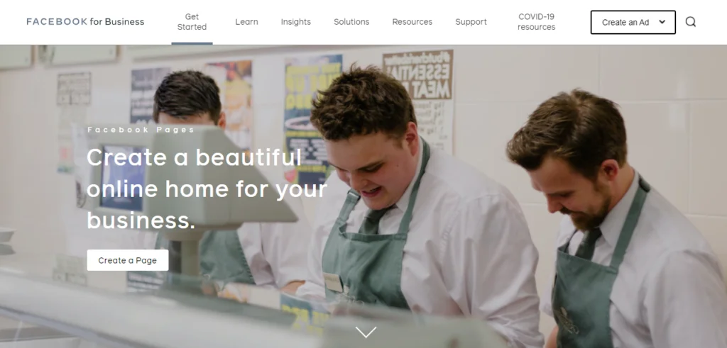 Facebook business page