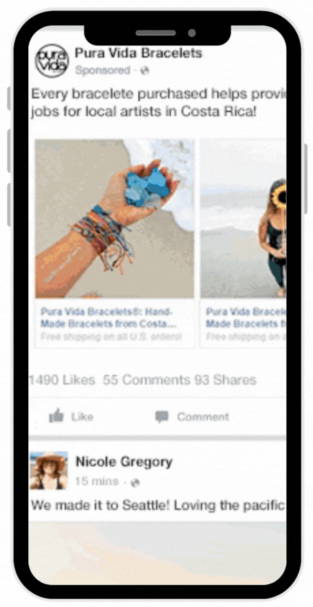 Facebook ads in mobile