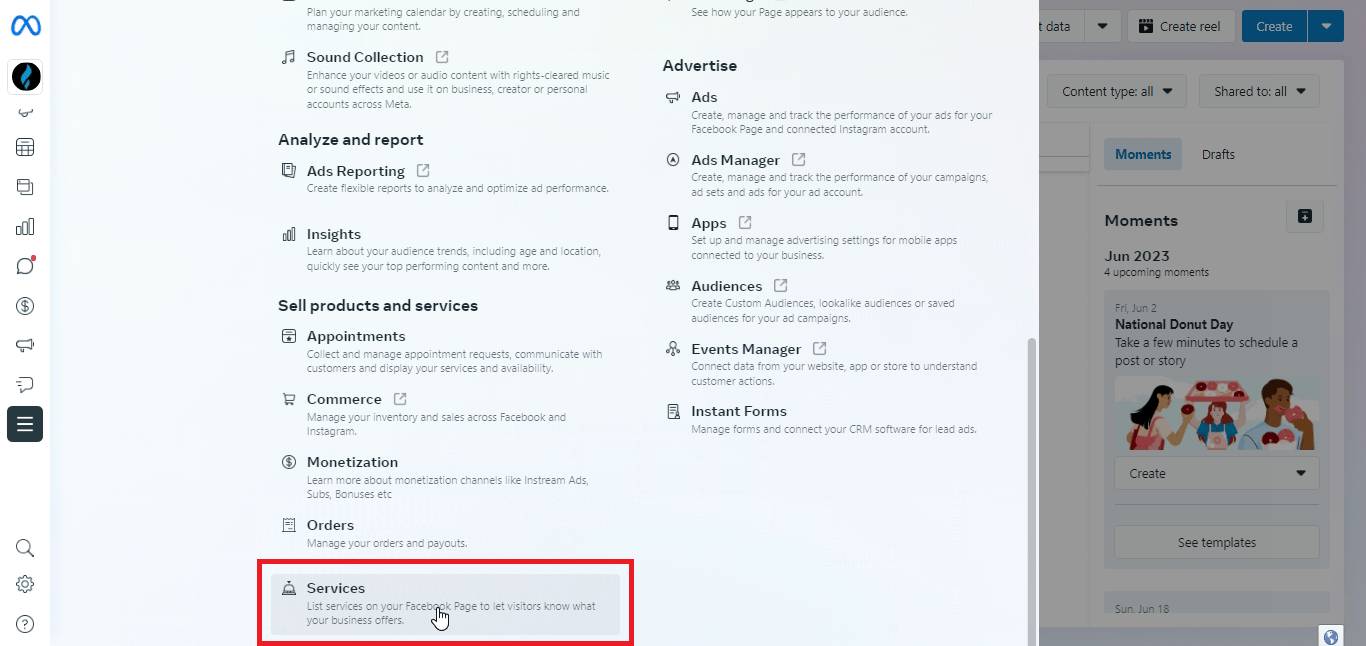 facebook page services