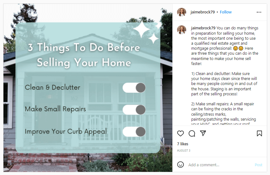 real estate social media posts