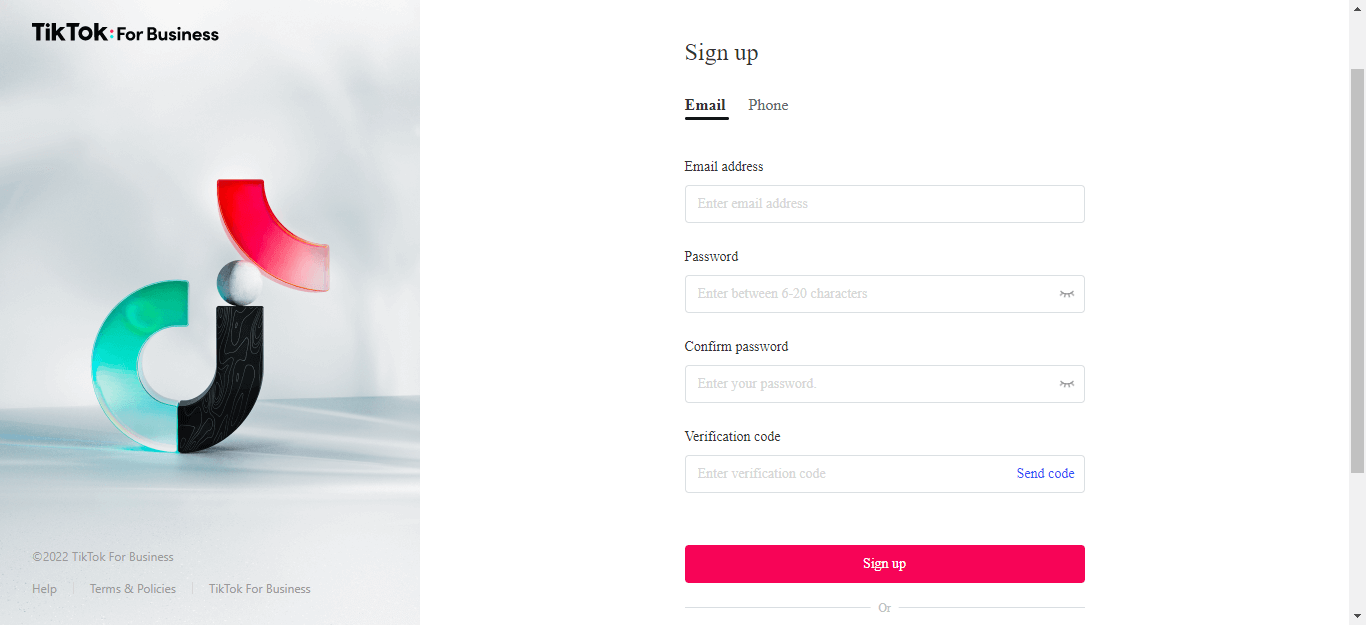 create tiktok account