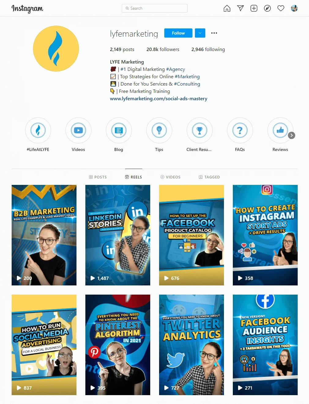 content on instagram