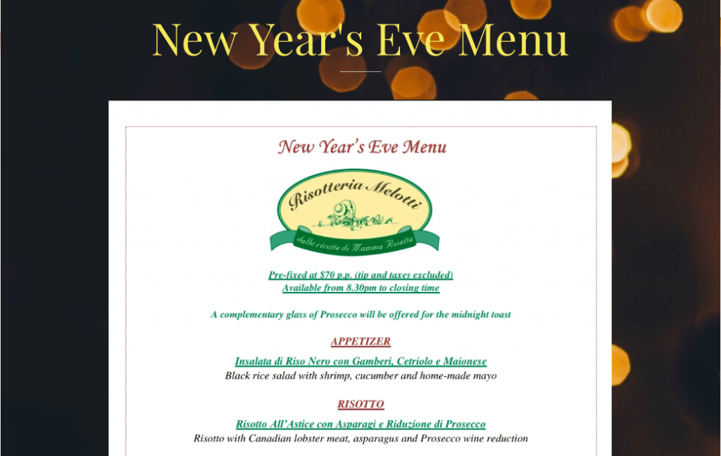 restaurant menu design