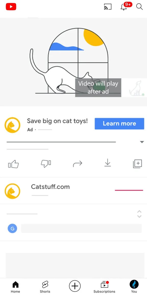 online YouTube ad