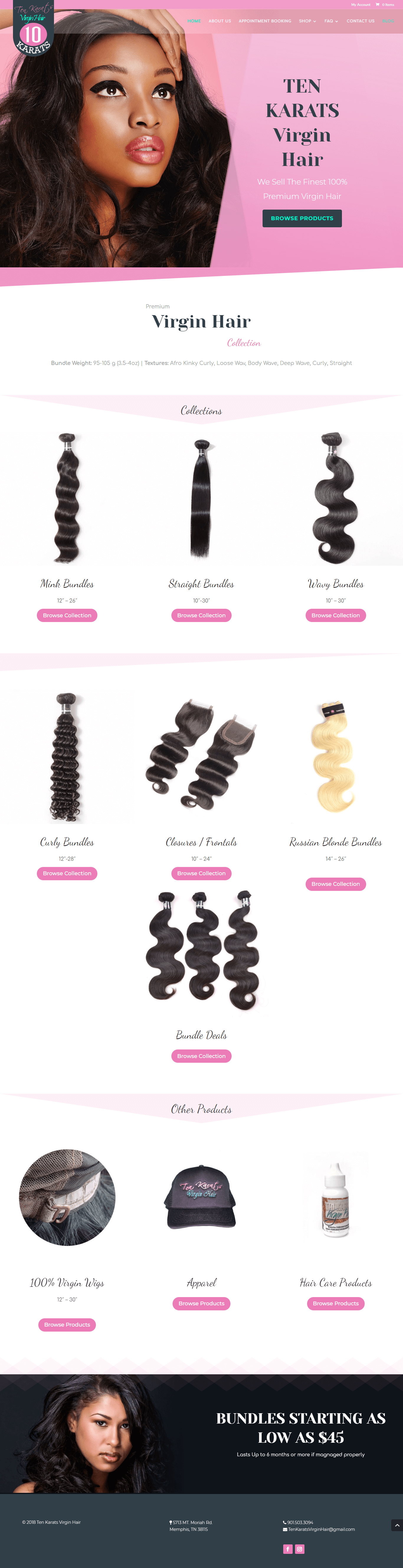 Ten Karats Virgin Hair - Atlanta Web Design