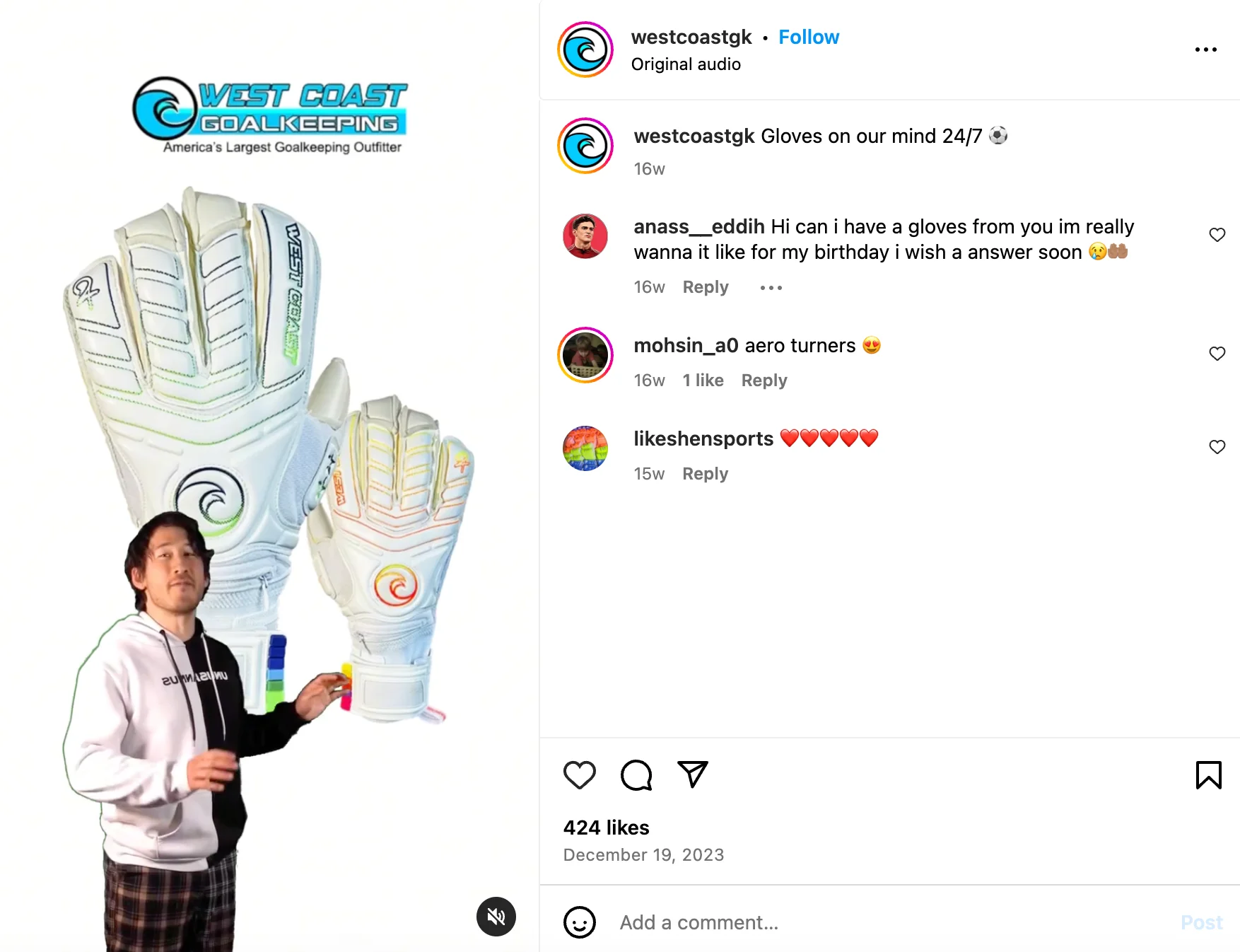 west coast goalkeeping.